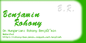 benjamin rohony business card